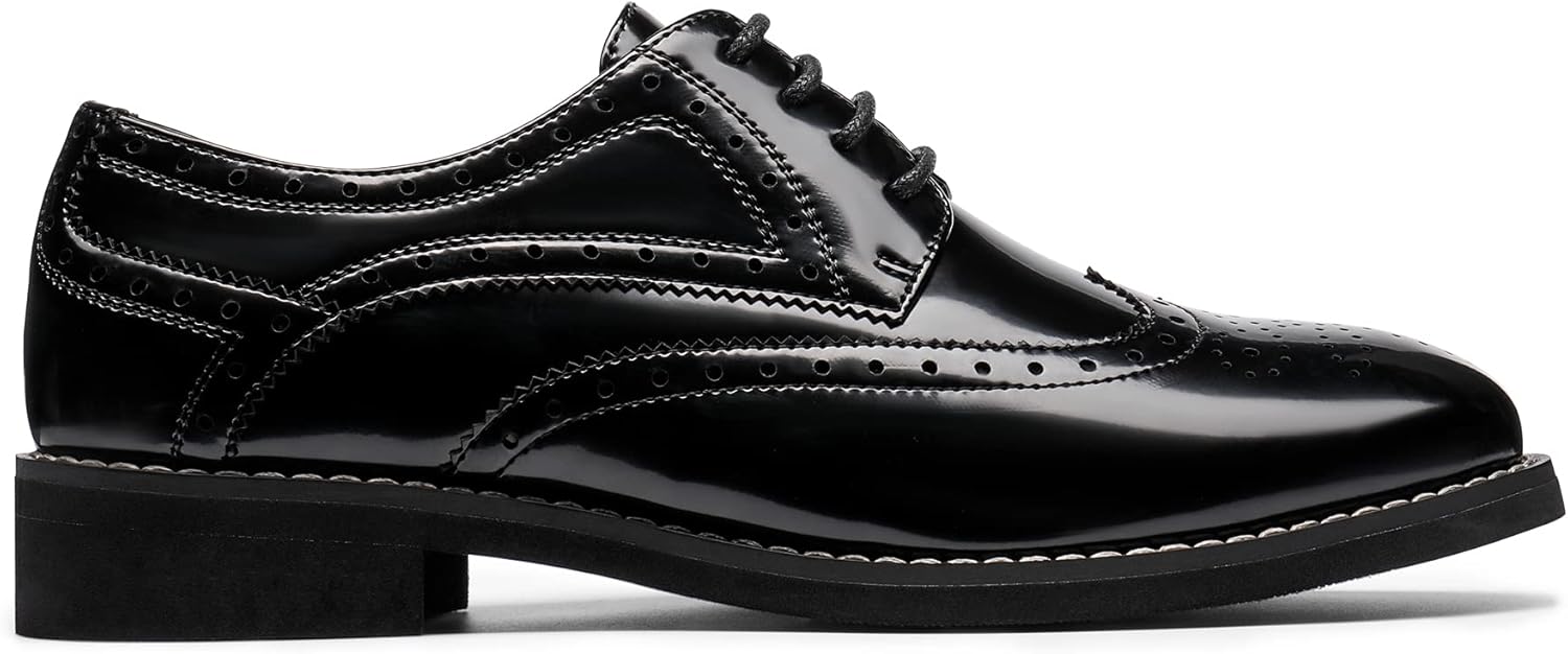 Women's Classic Oxfords Lace Up Business Formal Wingtip Brogue Dress Shoes - Image 2