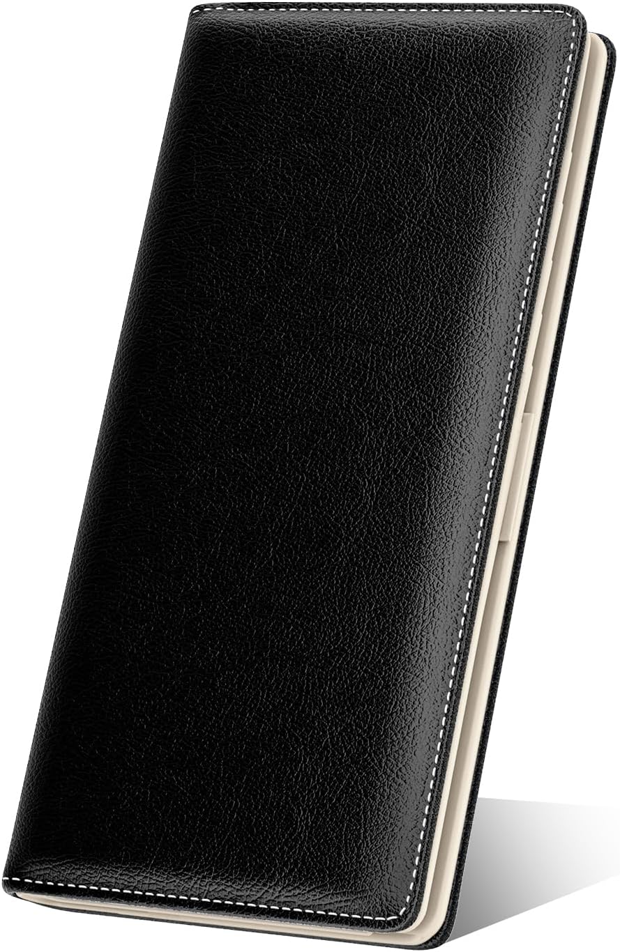 Womens Wallet, Slim Wallets for Women, Thin Ladies Credit Card Holder Purse, Cute Leather Bifold Clutch Billfold with 11 Card Slots & ID Window, Black