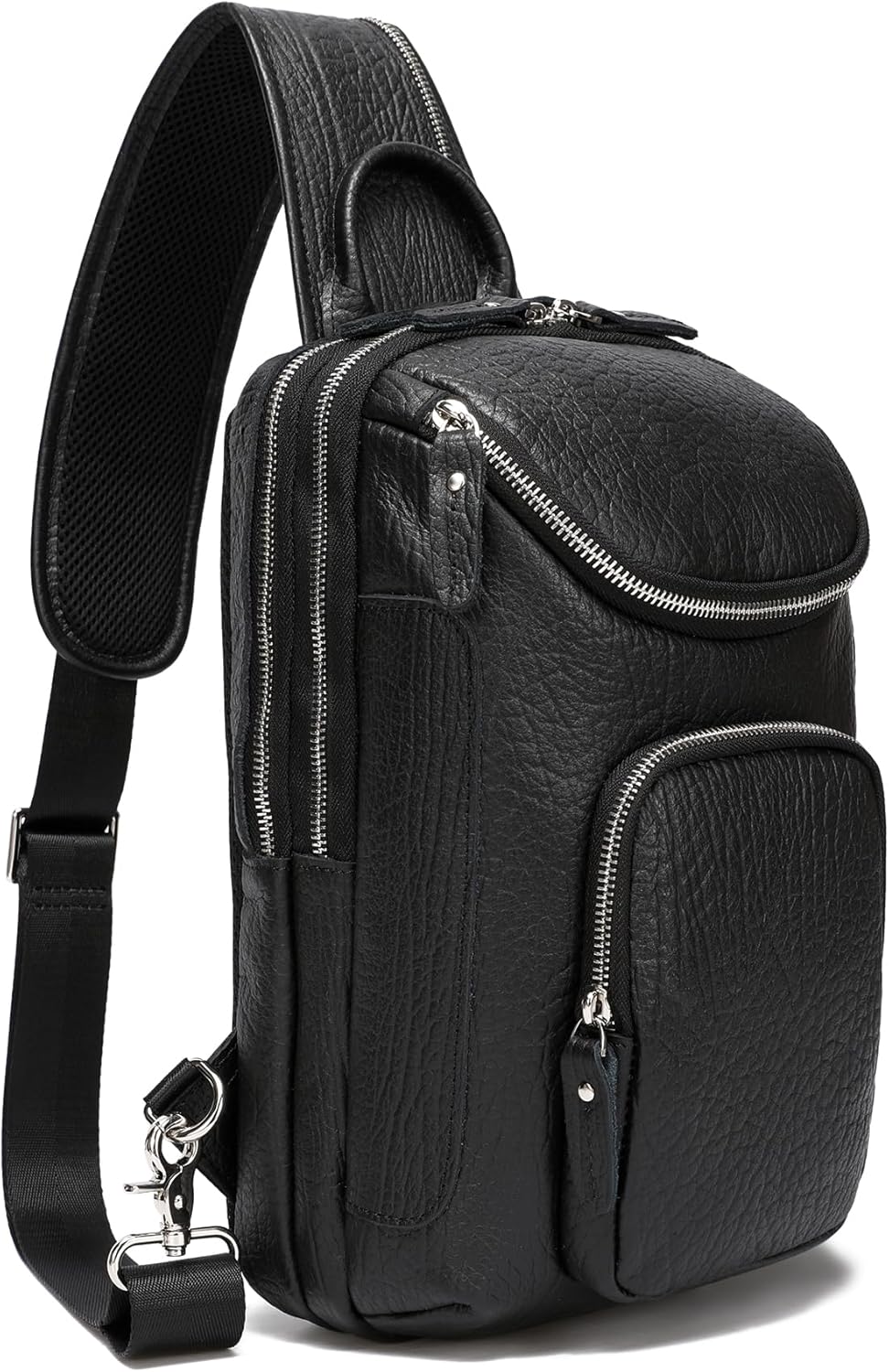 Vintage Full Grain Leather Sling Bag Crossbody Chest Daypack