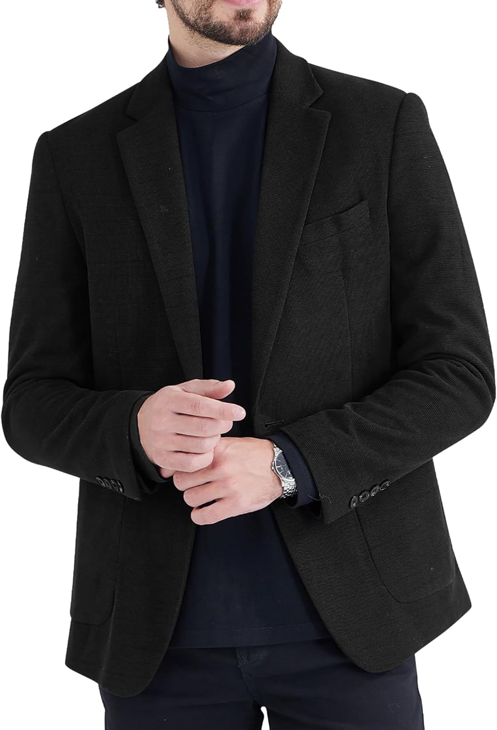 One Button Blazer Tweed Suit Jacket British Coat